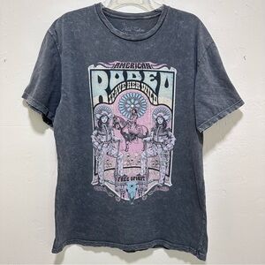 Vintage look Gray Mineral Wash Leave Her Wild Rodeo Western Graphic Tee Large‌‌